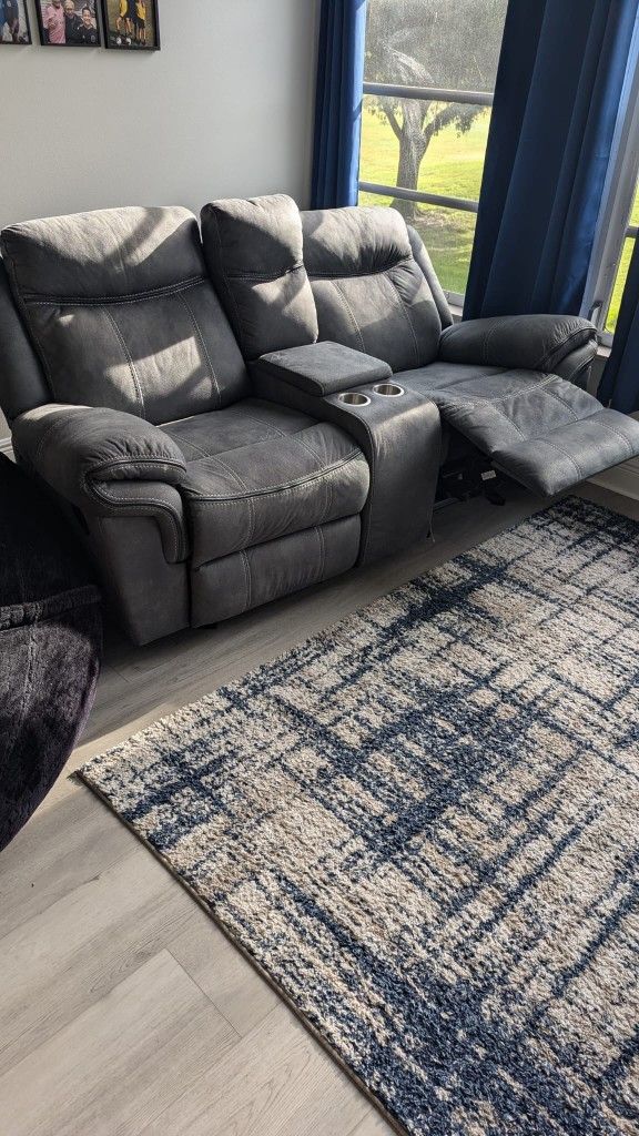 78" Gray Reclining Couch