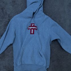 Supreme hoodie cross box logo grey