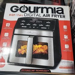 Gourmia 8-Qt Digital Air Fryer w/ Window & Light, Countertop, Black Open Box NEW