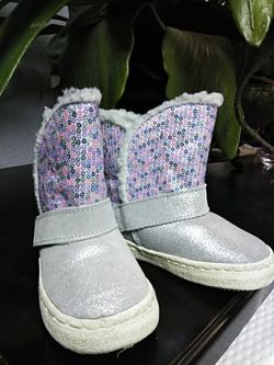 Stride Rite Boots Sequins 6.5C Adjustable Straps