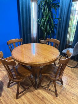 Wood dinner table