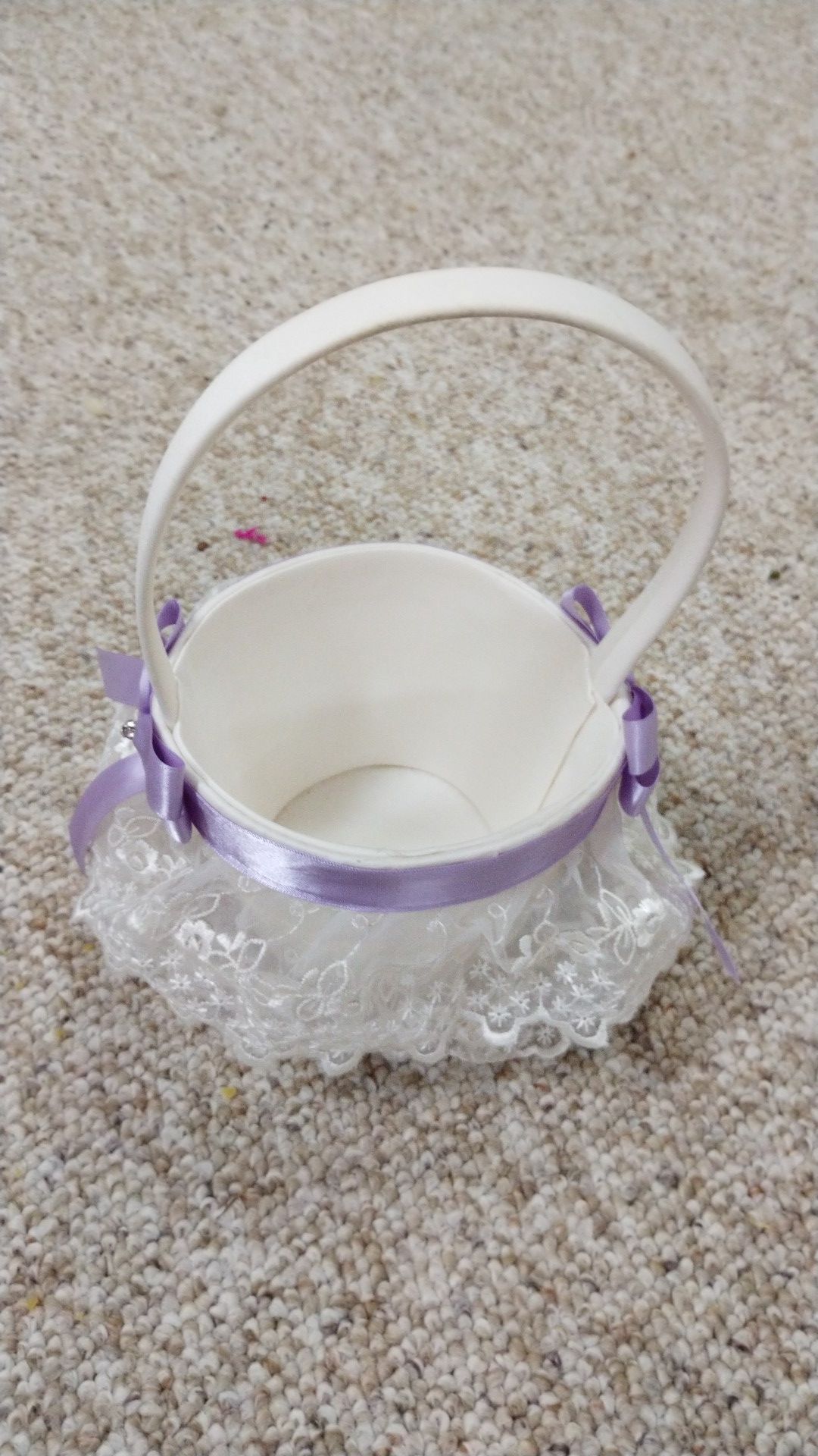 Small purple basket for wedding