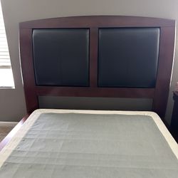 Queen Bed Frame And Headboard With Box Frame.