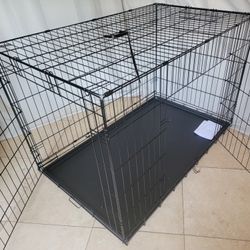 Brand New 48" Xxl'XXL Dog Crate  Up To 125 Lbs 2 Doors With Tray $100  Folding Dog Cage Animal Kennel Jaula De Mascota/ Add A 48" Crate Bed $20 