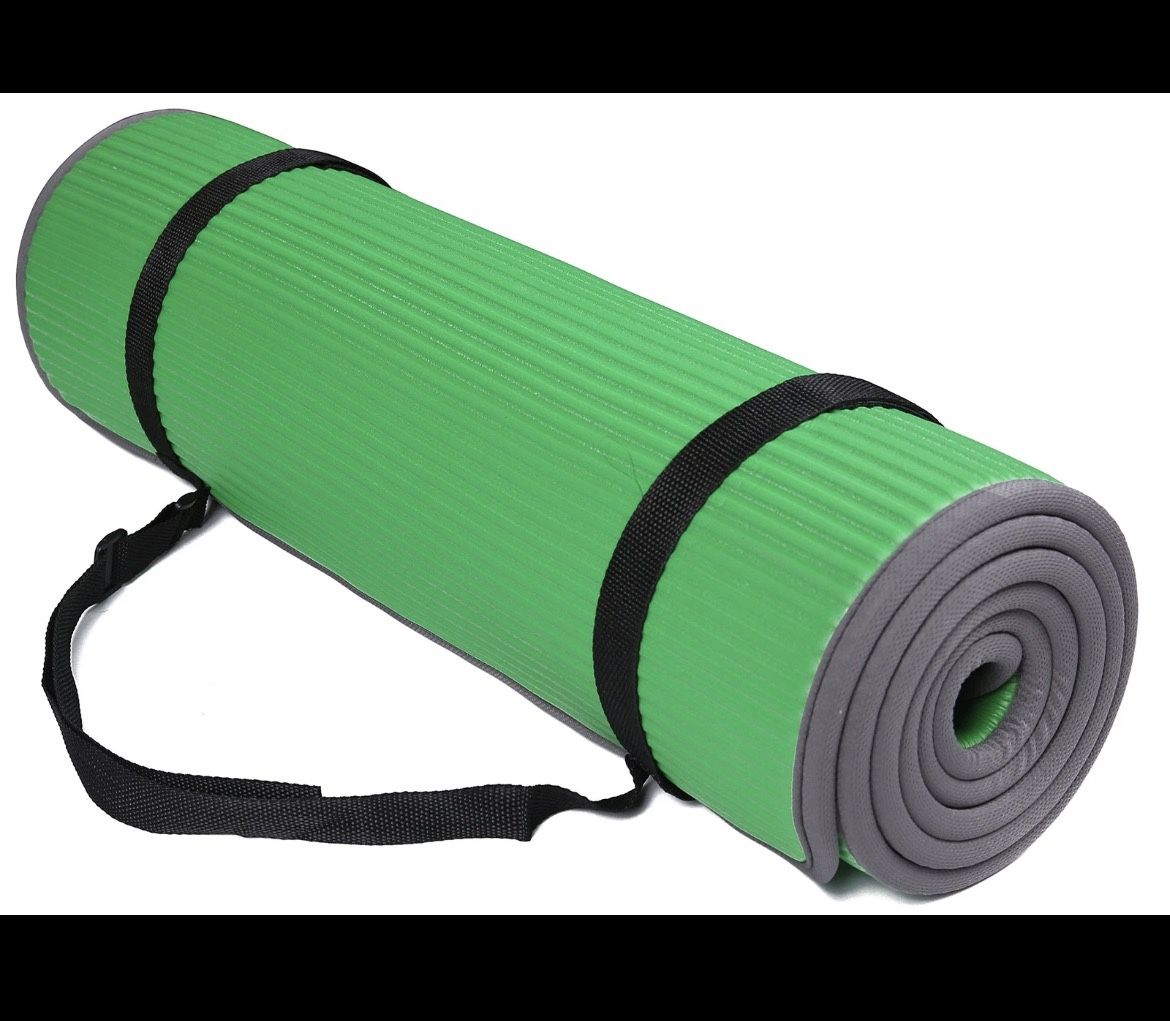 BalanceFrom All-Purpose 2/5-Inch Extra Thick High Density Anti-Slip Exercise Pilates Yoga Mat with Carrying Strap