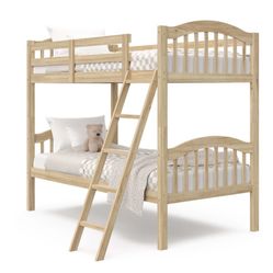 Solid Maple Bunk Beds - Twin/twin W/Mattresses