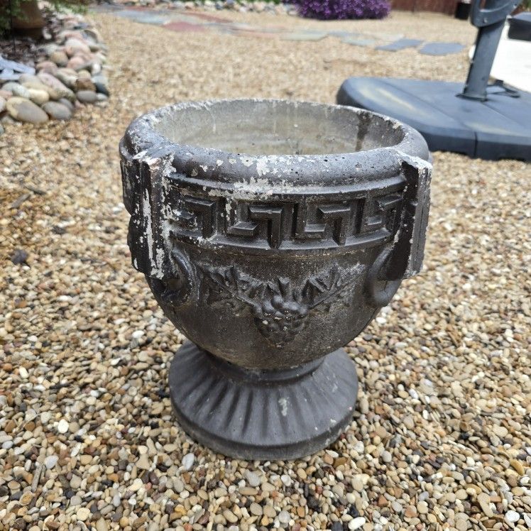 14h 12w Cement Flower Pot Planter