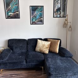 Black And Gold Apartment Size Sectional