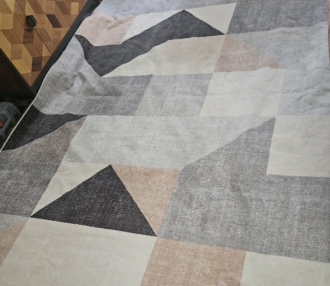 8x10 RUG Machine Washable Rug Soft Non Slip Non Shedding Area Rug - Grey Brown