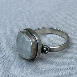 Sterling Silver & Moonstone Ring Size 11