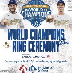 Dodgers Tickets Ring Ceremony Night