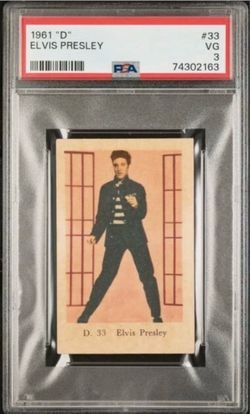 ELVIS PRESLEY - 1961 BOKSTAVSBILDER "D" #33 - PSA 3 - Jailhouse Rock ROOKIE CARD