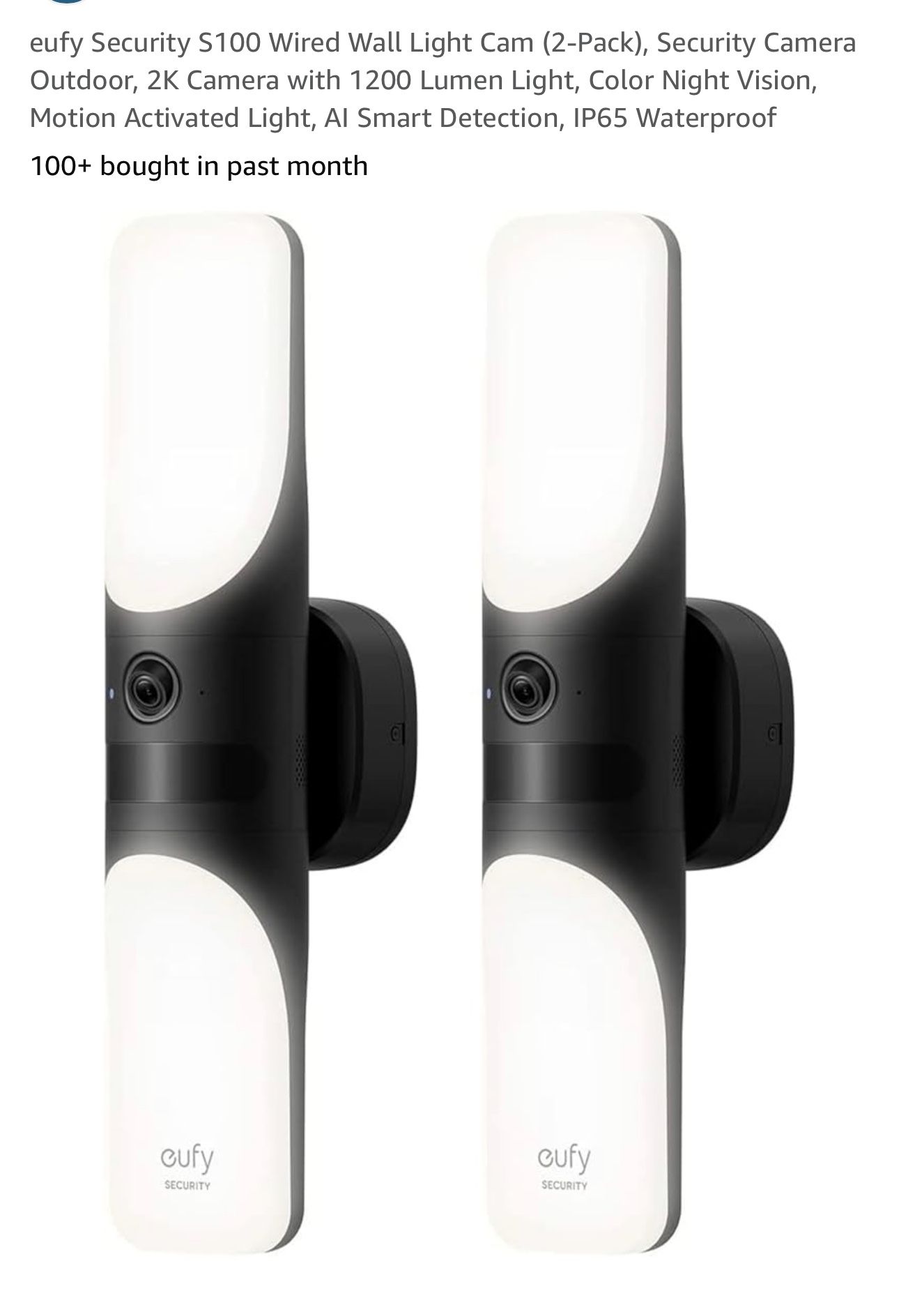 2pcs Wall Light With Security Camera Set, New