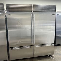 Sub Zero 72”Wide Built In Bottom Freezer Set In Stainless Steel 
