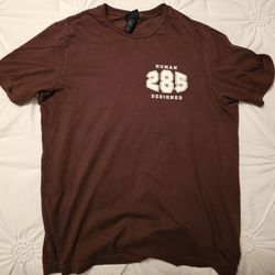 H&M Men’s Brown Graphic T-Shirt – “Human Designed 285” – Size M Regular 