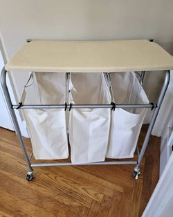Portable laundry sorter / ironing board