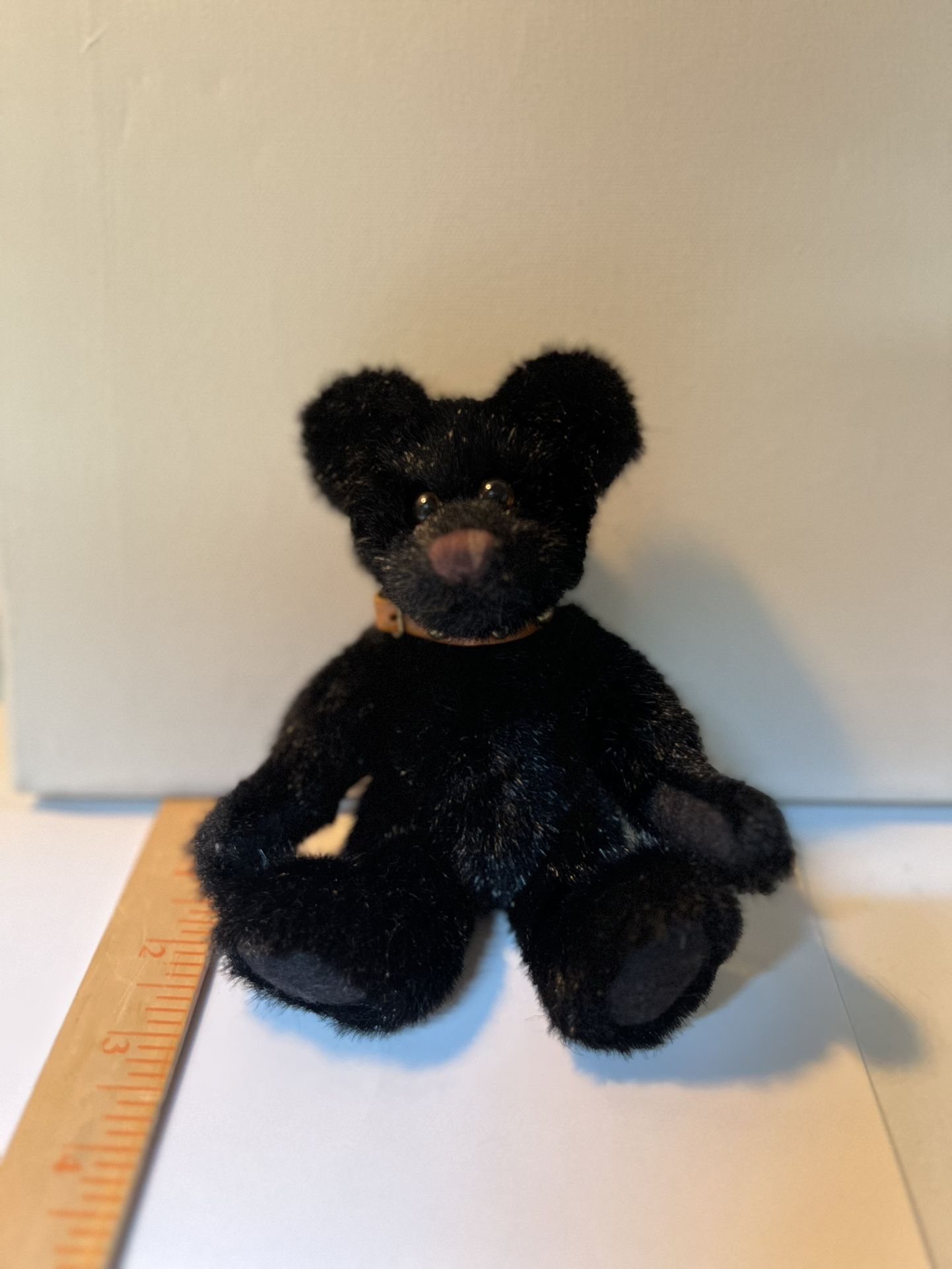 Vintage Bear 1996 Boyds Bear Teddy Blackstone Studded Collar Jointed 7”