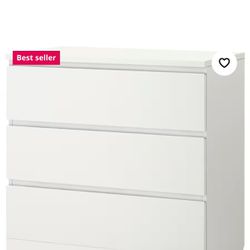White IKEA Side Malm Dresser 