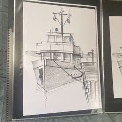 Argosy Cruise Lines Boat- Pencil Sketch