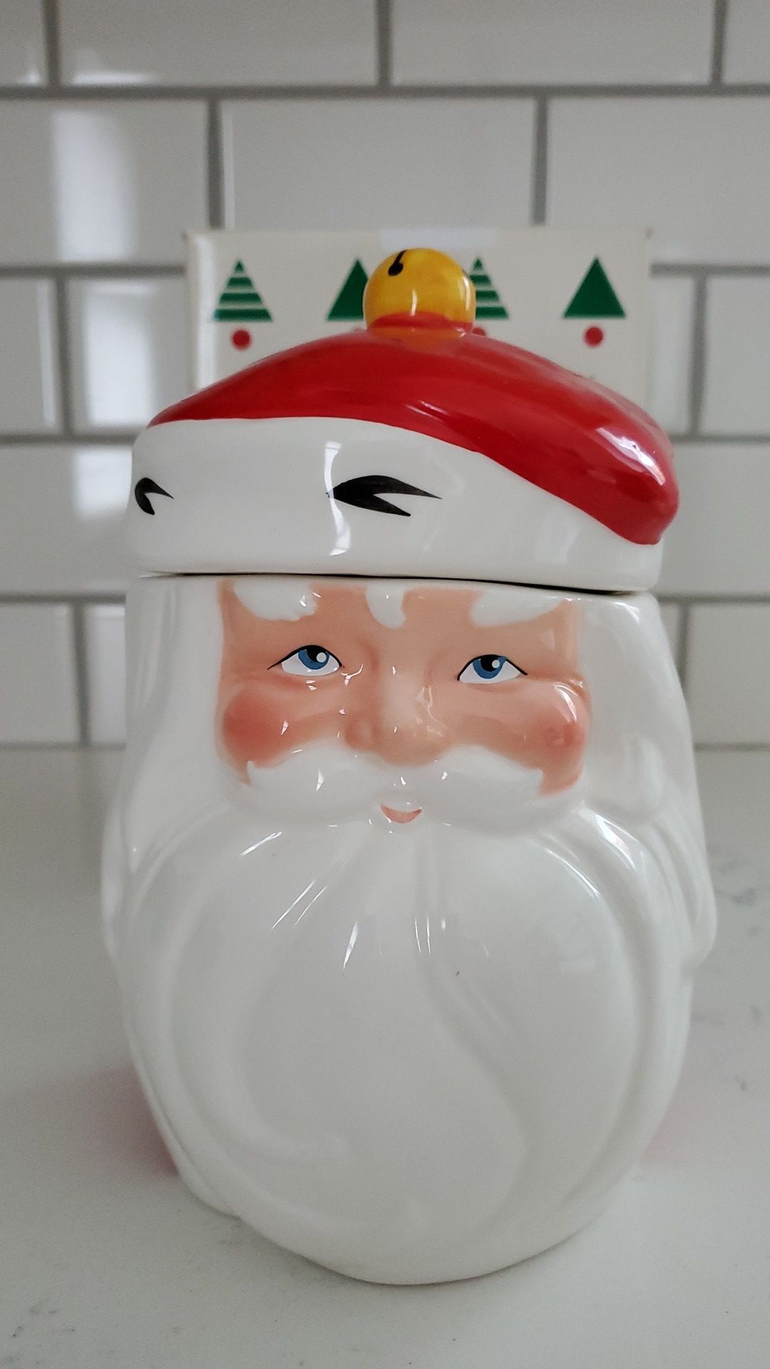 Jolly Santa Ceramic Candy Jar by Avon