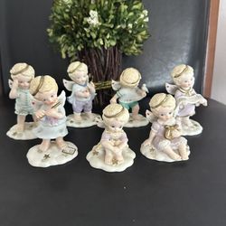 Bronson Collectables Tender Hearts Collection Angel Bisque Figurines by Katharine Stevenson 1990's