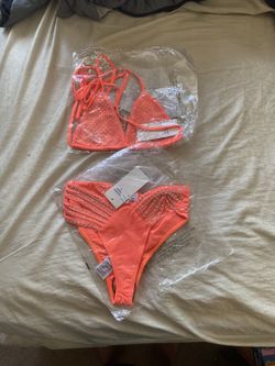 RaveWonderland Orange Rave Set Braleter And Shorts. Size Small 