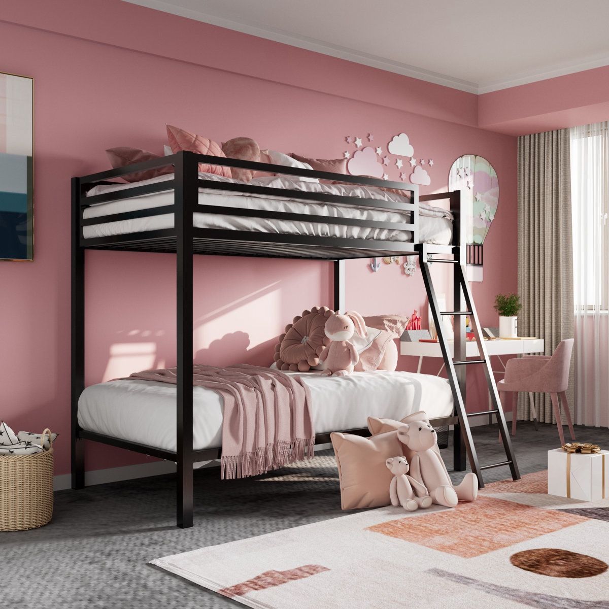 Twin Sized Koffler Kids Bunk Metal Bed Frame By Viv + Rae™