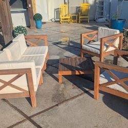 4 Piece Acacia Patio Furniture