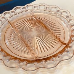 Beautiful Blush Pink Divided  Platter 