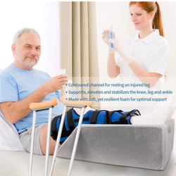 LightEase Memory Foam Leg Support and Elevation Pillow w/Dual Handles for Surgery, Injury, or Rest
