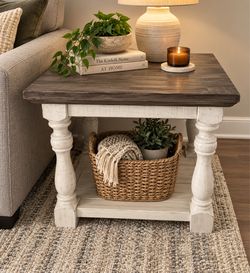 Farmhouse TV Stand Media Console , 2 end tables and coffee table ,