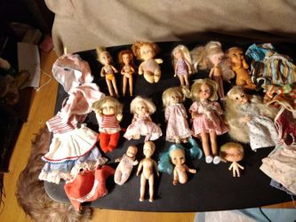 15 Old 60s And 70s Small Dolls