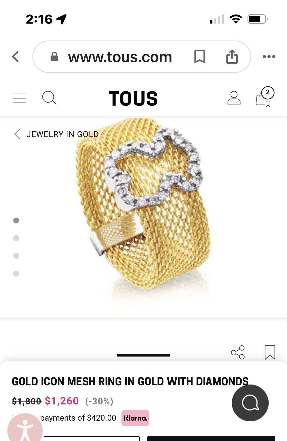 Tous Ring Size 8 ( Original Price 1800$ ) for Sale in Carol City, FL -  OfferUp