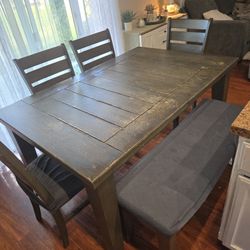 Table With 4 Chairs And Bench
