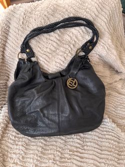 Black leather Elliott Lucca hobo bag