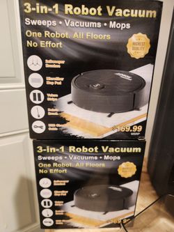 3-in-1 Robot Vacuum Sweeps Vacuums Mops