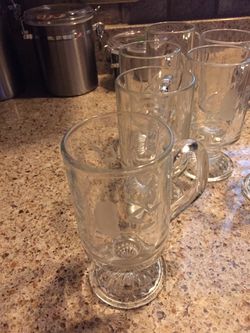 6 beautiful crystal hot and cold mugs never used