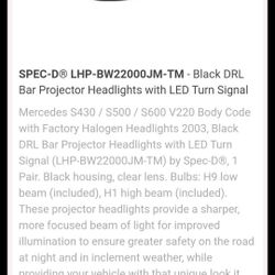 SPEC - D Black DRL Bar Projector Headlights With LED Turn Signal