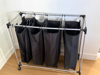 4-Bag Laundry Sorter with Rolling Cart