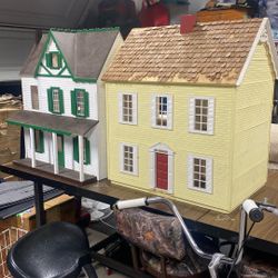Two Large Antique Wooden Doll Houses