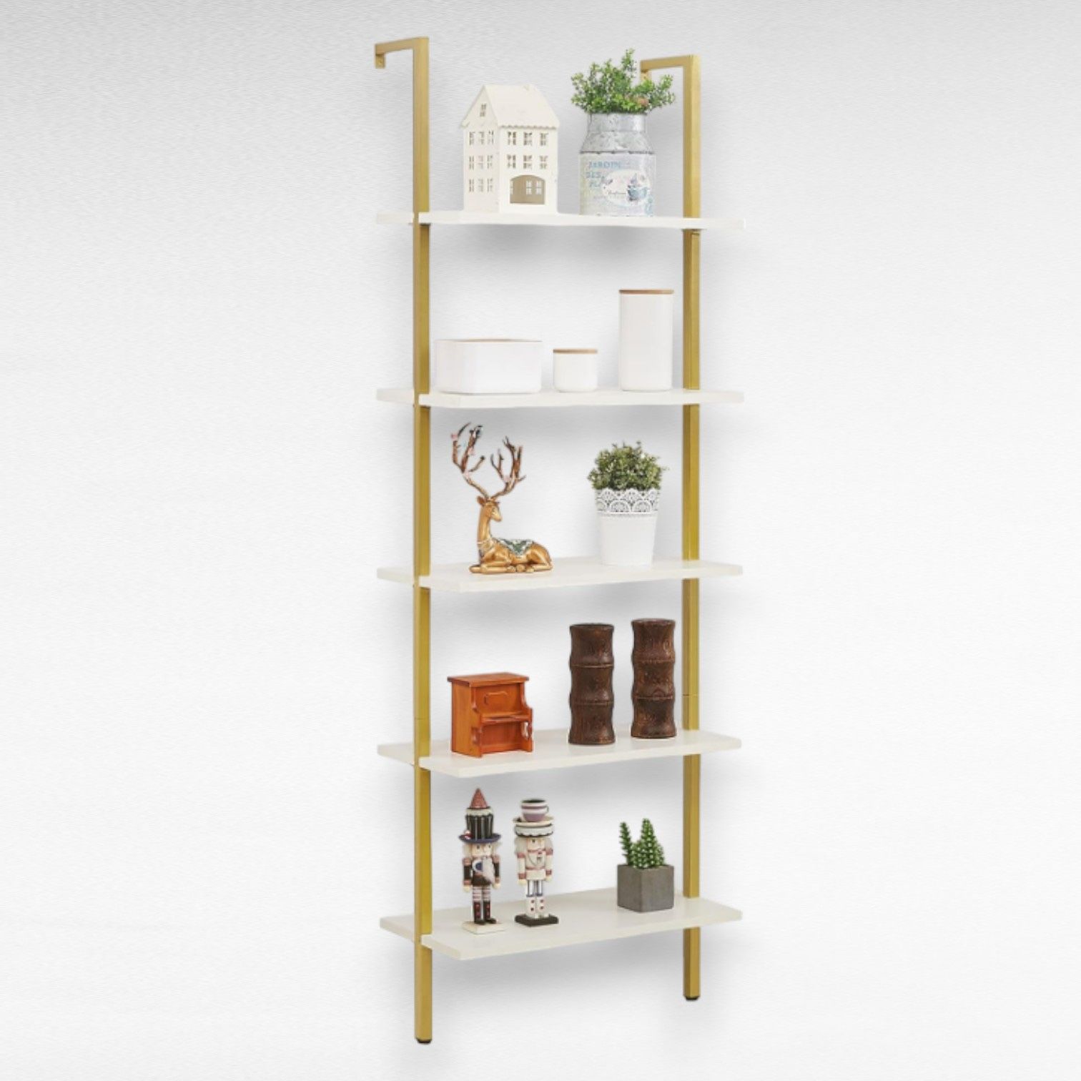 5 Tier Open Wall-Mounted Bookshelf