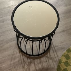 Side Table End Table Black Mirror 