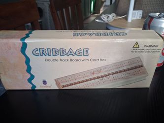 woodenbox cribage double track board with card box
