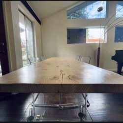Live Edge Dining Table Wooden Slab Seats 6-10