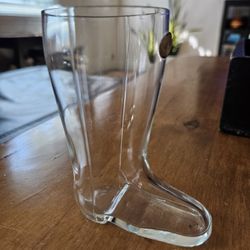 Vintage Glass Beer Boot,  Made In Austria