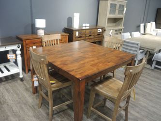 Davis Home Ohana Extendable Counter-Height Dining Table - Rustic Acacia Wood