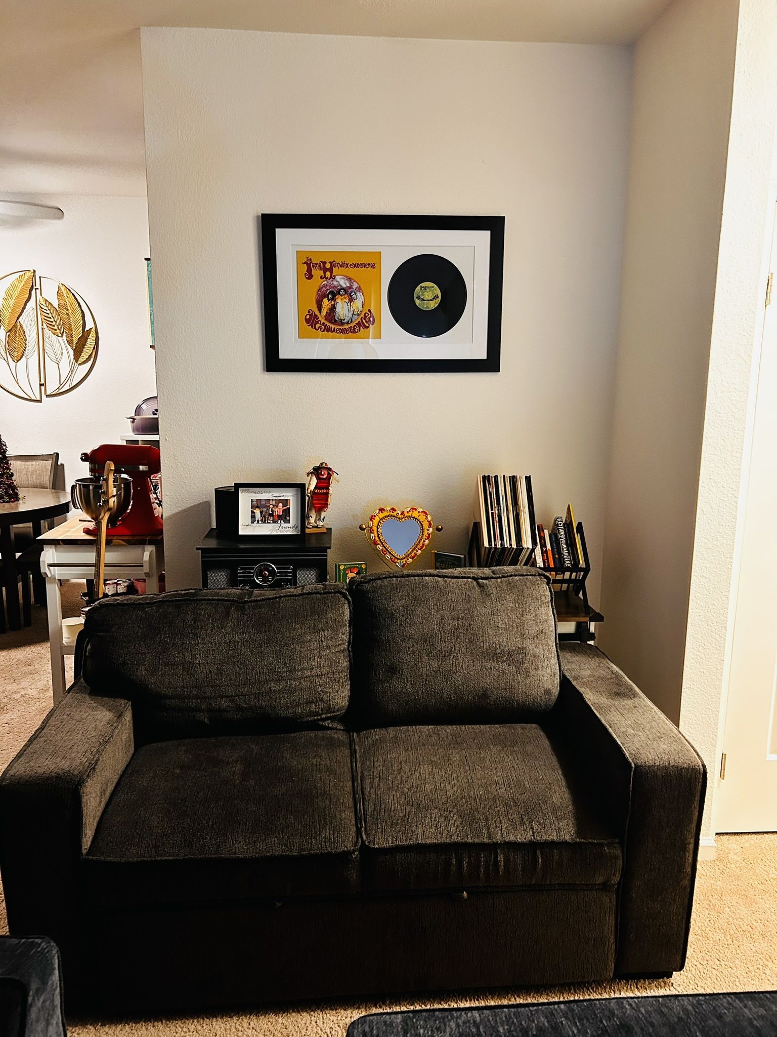 🛋️ Dark Gray Loveseat Sofa w/ Built-In Charging Ports + Hidden Cupholder Storage