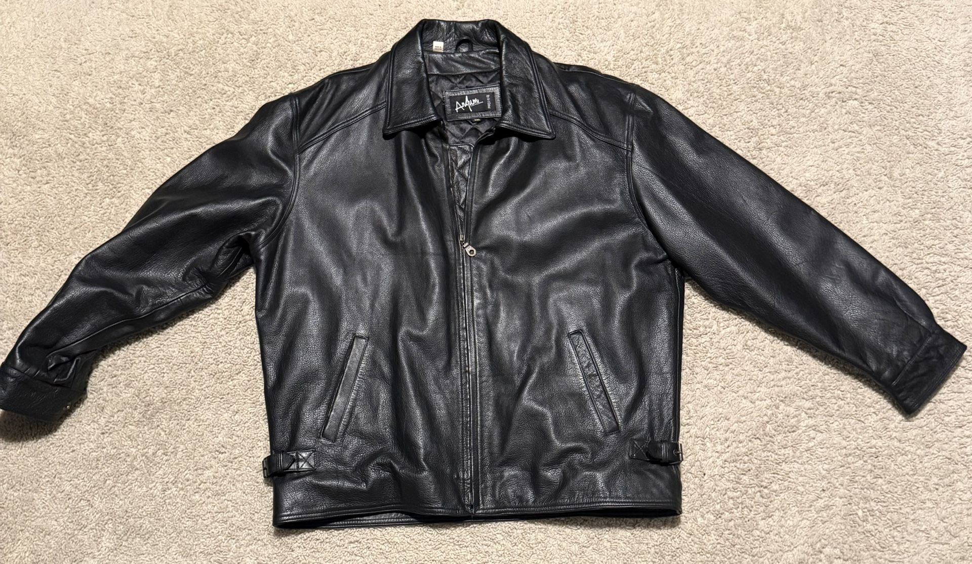 Anjum Vintage Men’s Leather Jacket Quilted Lining Size 2XL
