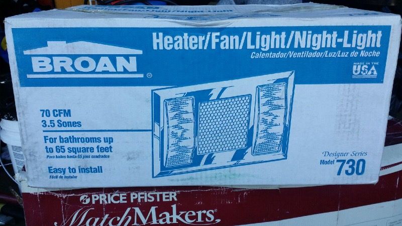 Broan bathroom fan / heater/ night light