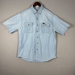 Carhartt Men's Short Sleeve Button-Up Denim Shirt